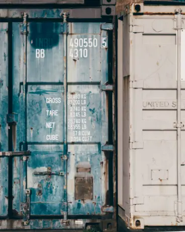 close up of container doors