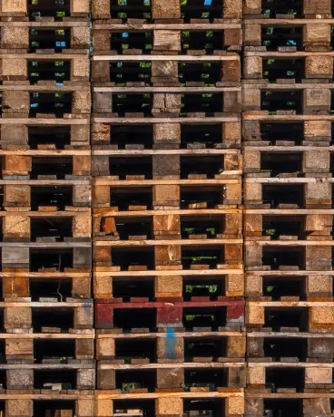 close up of pallets